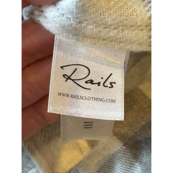 Rails Shirt Jacket Women Small Gray Ivory Tripp Shacket Plaid Flannel Cowgirl - Picture 12 of 15